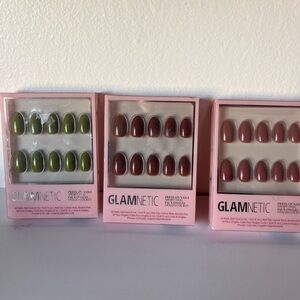 3 new Glamnetic Press-On Nails Set - Green and Pink